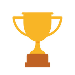 Gold Trophy Illustration on Black Background, Winner Symbol