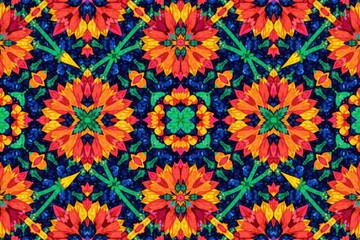 Geometric tapestry pattern, bold colors, seamless repeat, minimal, bold, line