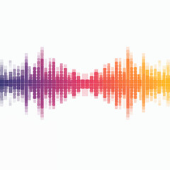 Obraz premium Audio Spectrum Equalizer with Gradient Squares on White
