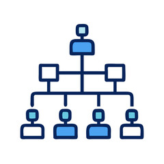 Company Organizational Structure Chart Icon for Hierarchy Illustration