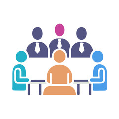 Team Meeting Illustration: Leadership, Collaboration, and Business Strategy