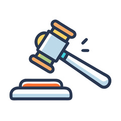 Gavel Justice Hammer Illustration, Law and Order Theme