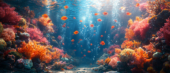 Fototapeta premium Under water landscape in the ocean