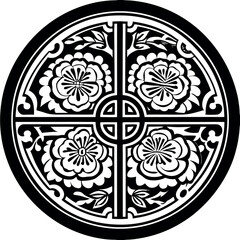 The patterns of carved lacquer in traditional chin. 