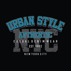 urban style authentic with tag casual denim wear, typography vector design. print for tshirt