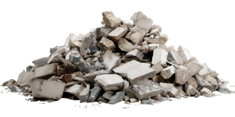 High-quality 3D illustration of a pile of rubble, perfect for construction, renovation, and demolition themes. Ideal for various creative projects needing textured background.