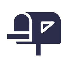 Mailbox icon on black background representing postal delivery
