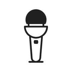 Elegant microphone icon in black, minimal design style