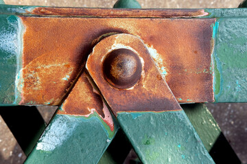 detail of an old rusty metal door