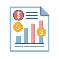 Financial Report with Growth Graph and Currency Symbol