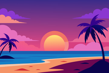 dreamy-beach-sunset-created-by-ai