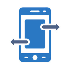 Mobile data transfer icon on black background, stock image