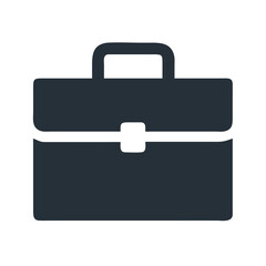 Dark Business Briefcase Icon Isolated on Black Background