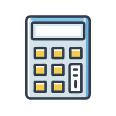 Cartoon Style Calculator Icon Illustration on Black Background