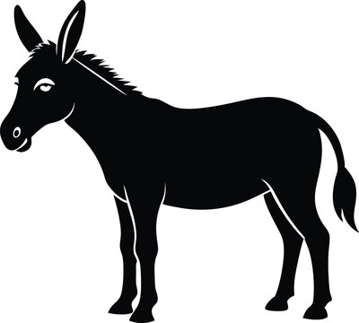 recommend clip art: donkey silhouette vector, black donkey silhouette vector illustration on white background