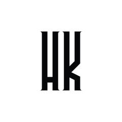 HK monogram logo design letter text name symbol monochrome logotype alphabet character simple logo