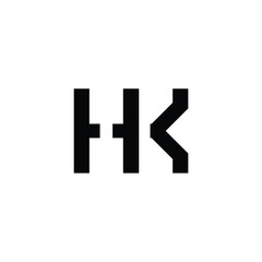 Obraz premium HK monogram logo design letter text name symbol monochrome logotype alphabet character simple logo