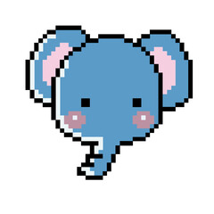 Fototapeta premium Flat design pixel art Elephant illustration
