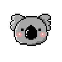 Flat design pixel art koala illustration © dwikisatya