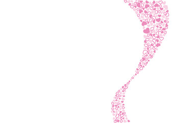 ハート柄の背景 桃色系の3色 フチと単色 ハート