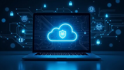 Abstract glowing cloud technology illustration