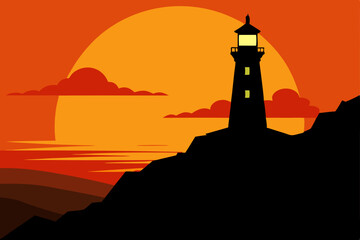 lighthouse on a sky background