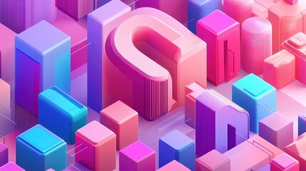 2025 numbers isometric illustration. 3d rendering illustration. illustration