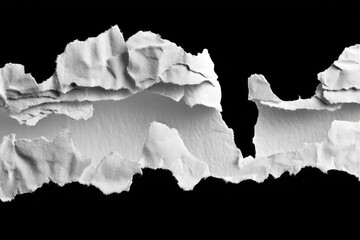 Torn paper texture on black background