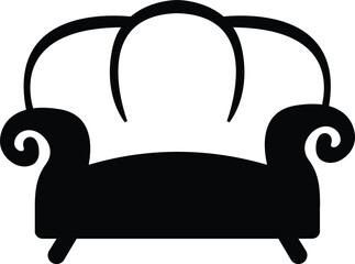 Sofa Icon Simple Black