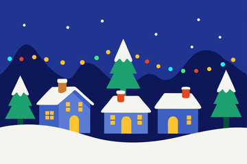 anime-christmas-lights-in-snow-town 