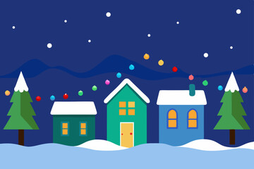 anime-christmas-lights-in-snow-town 