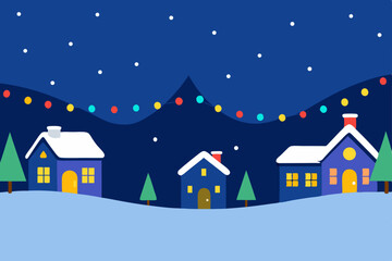 anime-christmas-lights-in-snow-town 