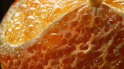 Closeup orange segment texture detail