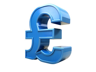 Fototapeta premium 3D Blue Pound Currency Symbol, 3D Illustration, 3D Rendering, 3D Icon