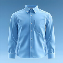 3D Render Light Blue Shirt Mockup