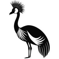 crowned crane vector animal