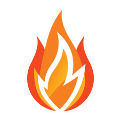 Gradient Flame Icon – Modern Red and Yellow Fire Symbol Vector .gradient flame vector. flame illustration