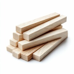 Close-up shot of a stack of small wooden planks, perfect for various uses.