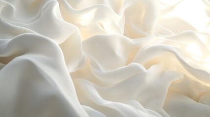 Obraz premium Elegant Draped Cream Fabric Texture Background