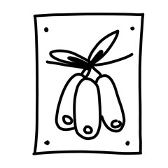 set of fruit and vegetable vector icons with line icons