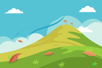 landscape with mountains and clouds