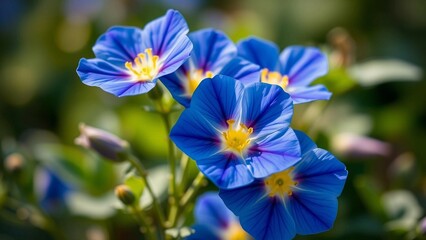 blue and yellow flowers