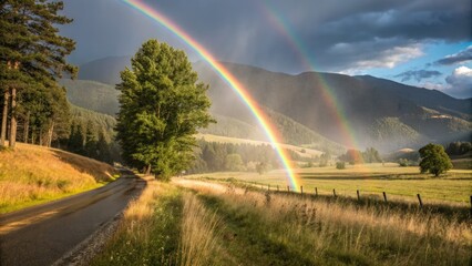 Rainbow bokeh bursts from sunbeams, creating a dazzling light dispersion in photos.