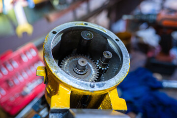 Mechanical man hand repair electric motor fix