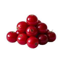 Obraz premium A pile of red berries on a white or transparent background.