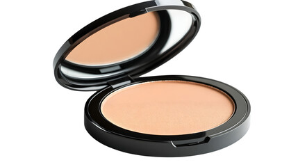 Stylish Compact Mirror and Powder Set on White Background for Beauty Product Photography