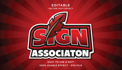sign association editable text effect with modern and simple style