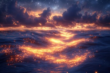 Fototapeta premium Celestial ocean sunset