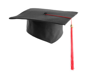 Graduation hat isolated on white background