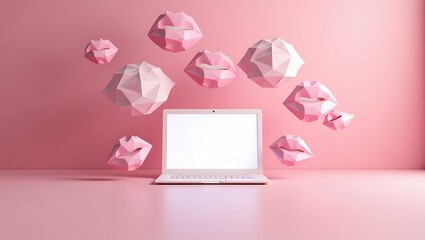 Blank sign pastel pink background